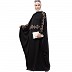 Party wear Kaftan abaya with embroidery work- Black-Gold